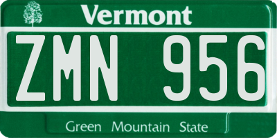 VT license plate ZMN956