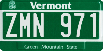 VT license plate ZMN971