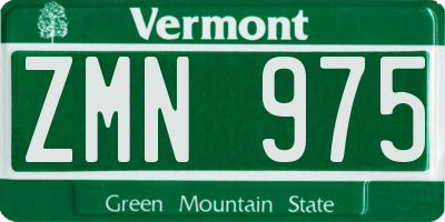 VT license plate ZMN975