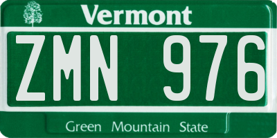 VT license plate ZMN976