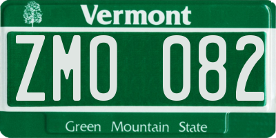 VT license plate ZMO082
