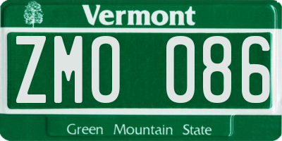 VT license plate ZMO086