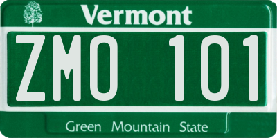 VT license plate ZMO101