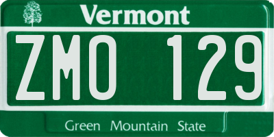 VT license plate ZMO129