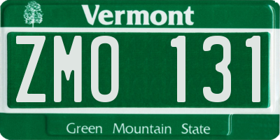 VT license plate ZMO131