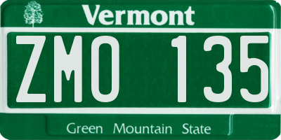 VT license plate ZMO135