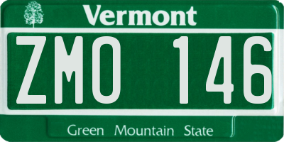 VT license plate ZMO146