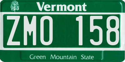 VT license plate ZMO158