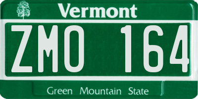 VT license plate ZMO164