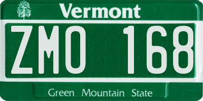 VT license plate ZMO168