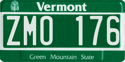 VT license plate ZMO176