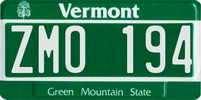 VT license plate ZMO194