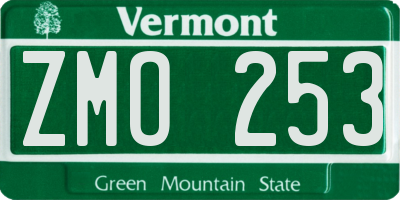 VT license plate ZMO253