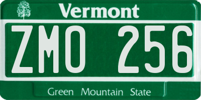 VT license plate ZMO256