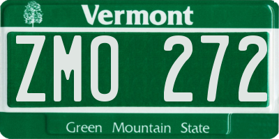 VT license plate ZMO272