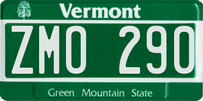 VT license plate ZMO290