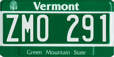 VT license plate ZMO291