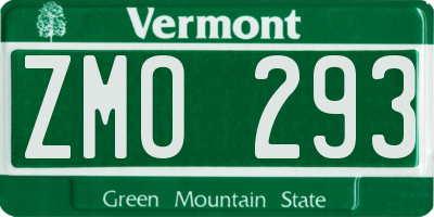 VT license plate ZMO293