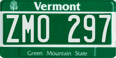 VT license plate ZMO297