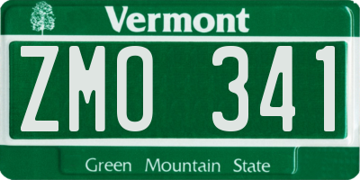 VT license plate ZMO341