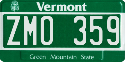 VT license plate ZMO359