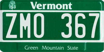 VT license plate ZMO367