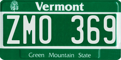 VT license plate ZMO369