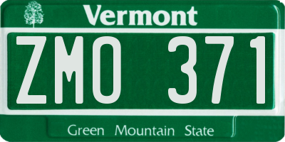 VT license plate ZMO371