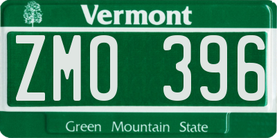 VT license plate ZMO396