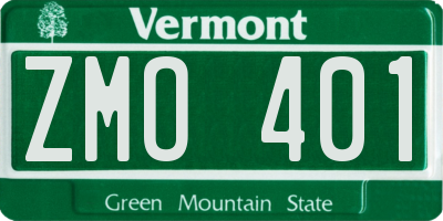 VT license plate ZMO401