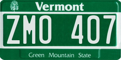 VT license plate ZMO407