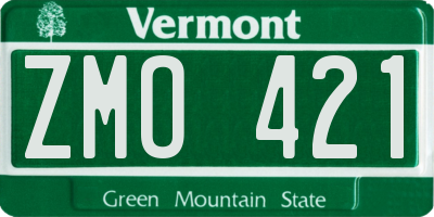 VT license plate ZMO421