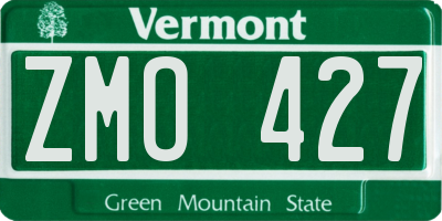 VT license plate ZMO427