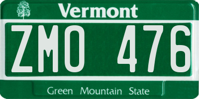 VT license plate ZMO476