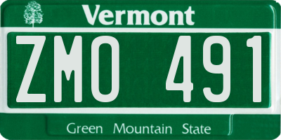 VT license plate ZMO491