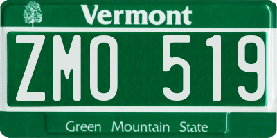 VT license plate ZMO519