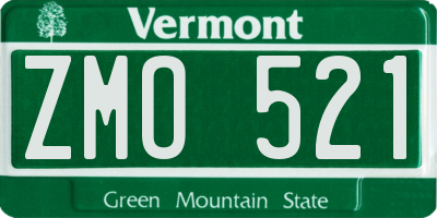 VT license plate ZMO521