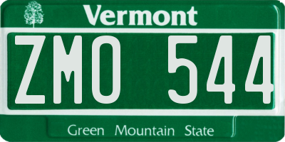 VT license plate ZMO544