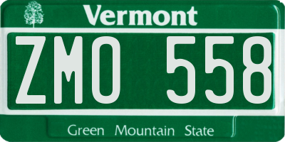 VT license plate ZMO558