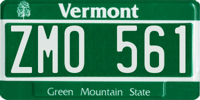 VT license plate ZMO561