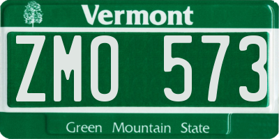 VT license plate ZMO573