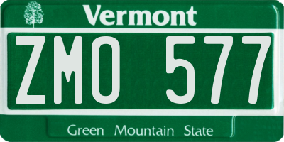 VT license plate ZMO577