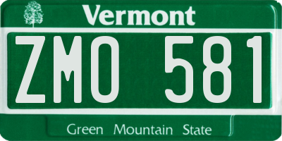 VT license plate ZMO581
