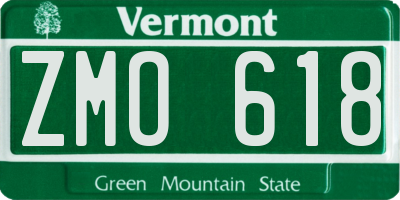 VT license plate ZMO618