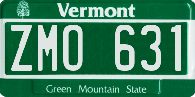 VT license plate ZMO631