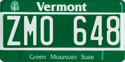 VT license plate ZMO648