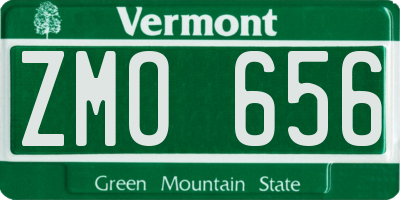 VT license plate ZMO656