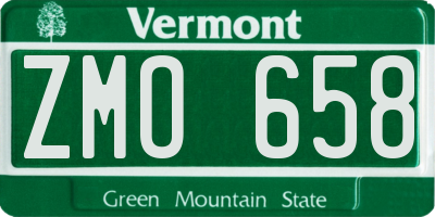 VT license plate ZMO658