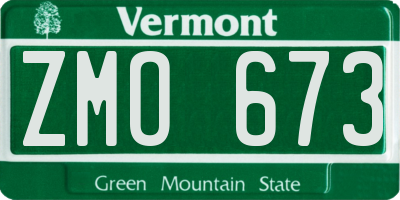 VT license plate ZMO673