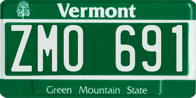 VT license plate ZMO691